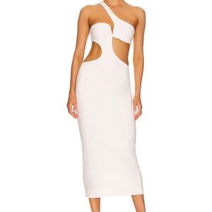 NBD Kara White Midi Dress (Small)